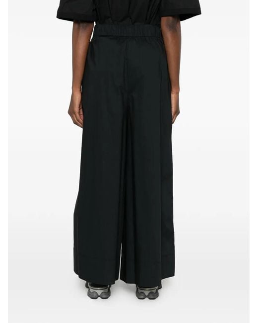 Marc Ellis Black Side-Stripe Wide-Leg Trousers