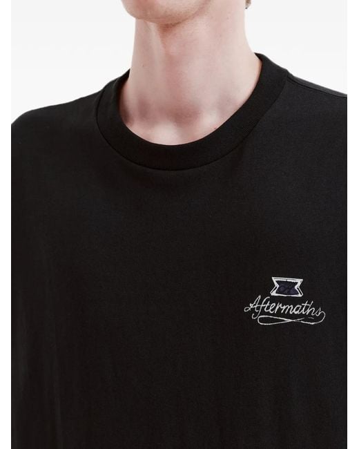 AFTERMATHS Black Logo-Print Cotton T-Shirt for men