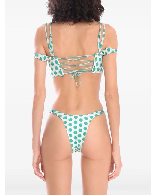 Amir Slama Green X Jade Picon Polka-Dot Bikini