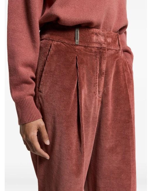 Peserico Red Corduroy Trousers