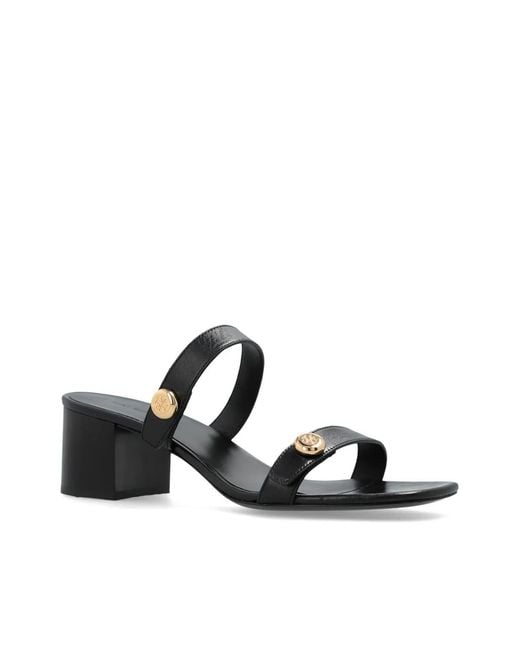 Tory Burch White 'Romy' Heeled Mules