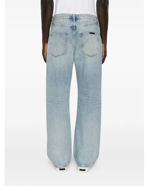 Fear Of God Blue Faded-Effect Straight-Leg Jeans for men