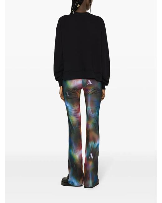 Moschino Black Peace Sign-Print Cotton Sweatshirt