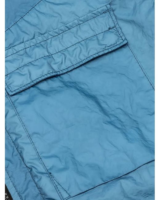Stone Island Blue Compass-Badge Hooded Jacket for men