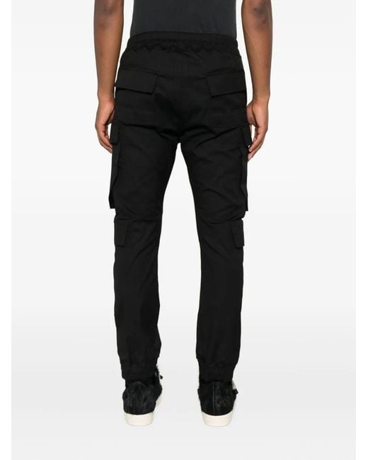 Rick Owens Black Drawstring Cargo Pants for men