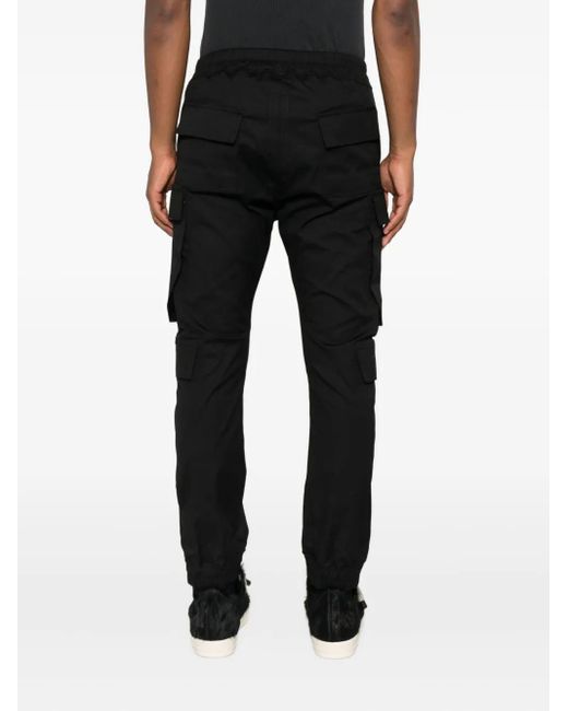 Rick Owens Black Drawstring Cargo Pants for men