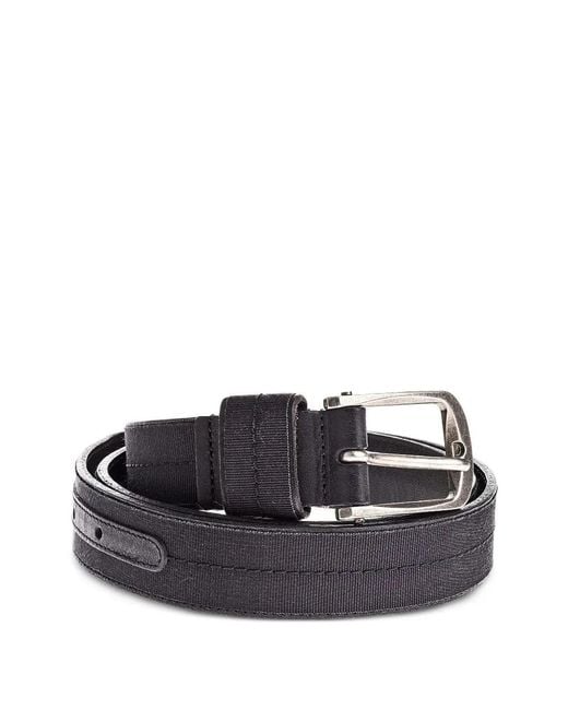 Lanvin Black Grosgrain-Trim Leather Belt