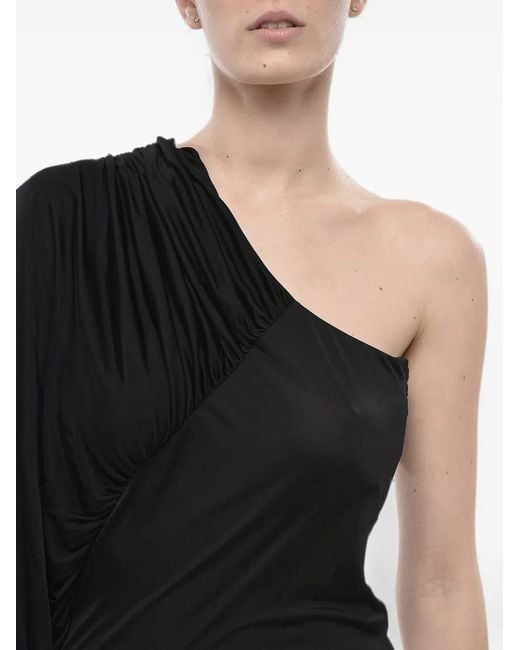 Saint Laurent Black One-Shoulder Maxi Dress