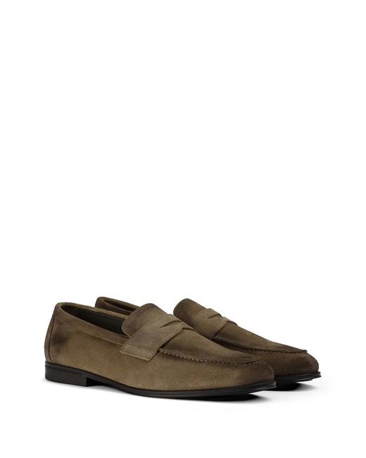 Doucal's Brown Suede Loafers for men