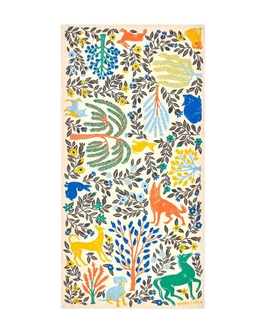 Foulard A Fiori Con Stampa Animali di Bimba Y Lola in White