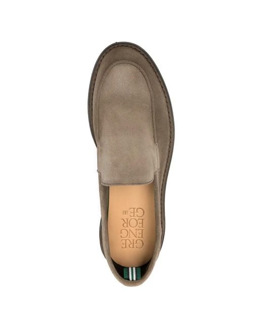 Green George Green Leather Loafers for men