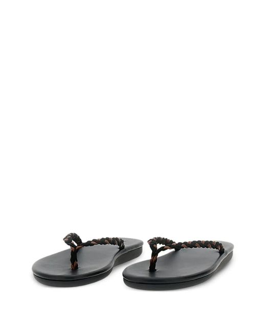 Ancient Greek Sandals White Saionara Braided Flip-Flops
