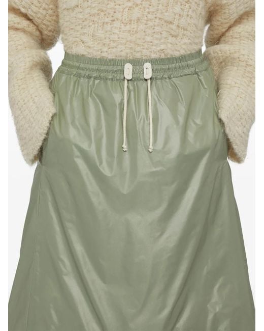Jil Sander Green Down Quilted Skirt