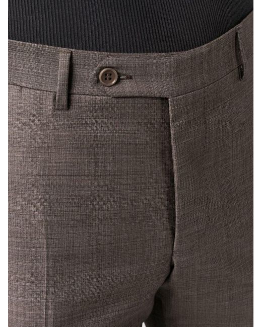 Canali Gray Mid-rise Straight-leg Trousers for men