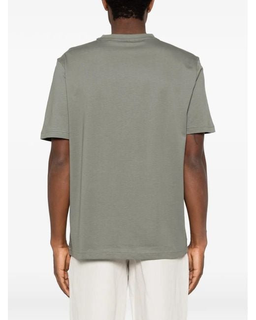 Boss Gray T-Shirt En Jersey De Coton À Imprimé Graphique for men