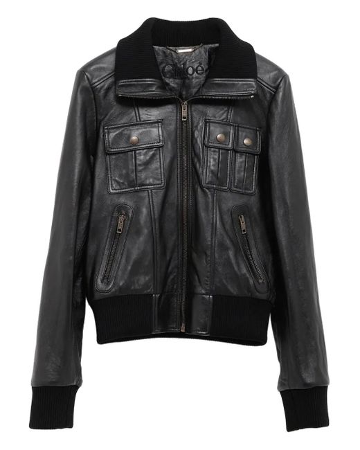 Chloé Black Pocket-Detailed Bomber Jacket