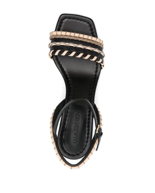 Ulla Johnson Black Sofia 70mm Interwoven Leather Sandals