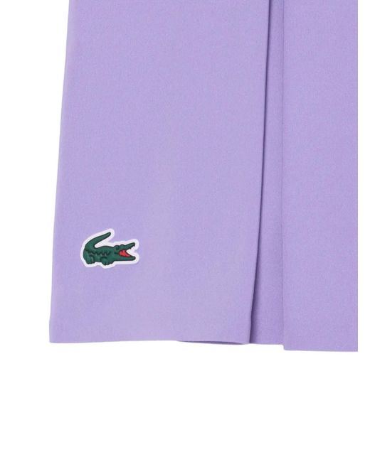 Lacoste Purple Pleated Logo-Patch Tennis Mini Skirt
