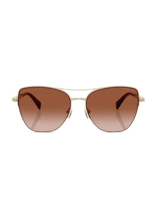 Michael Kors Brown Dorado Beach Chain-Embellished Sunglasses