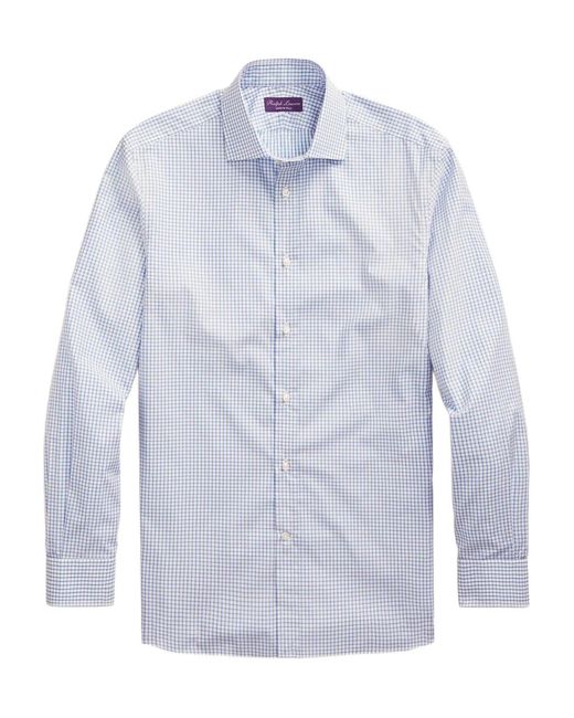 Ralph Lauren Blue Tattersall Twill Shirt for men