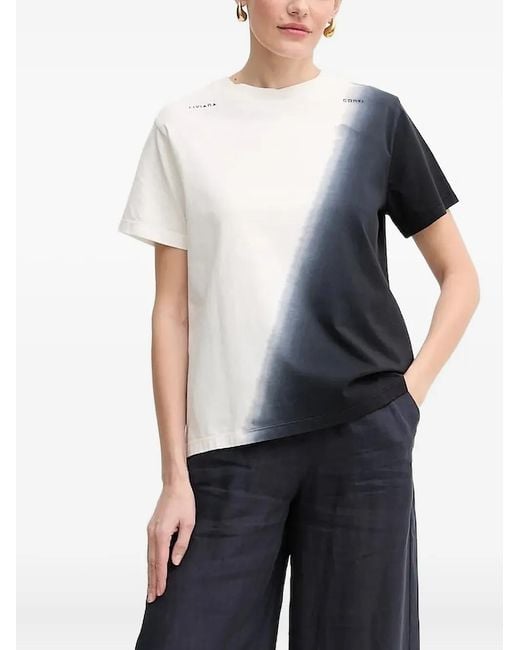 Liviana Conti Blue Dip-Dye Short-Sleeve Top