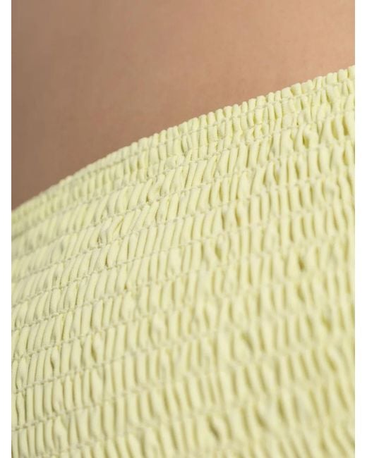Tory Burch Natural Smocked Bikini Top