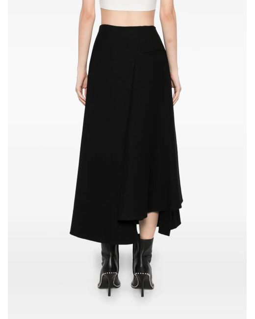 JNBY Black Asymmetric Draped Skirt