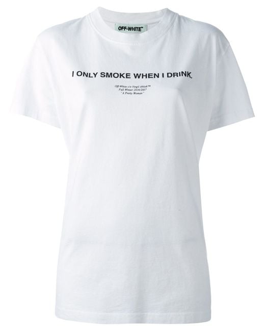 Off-White c/o Virgil Abloh Black "i Only Smoke When I Drink" T-shirt