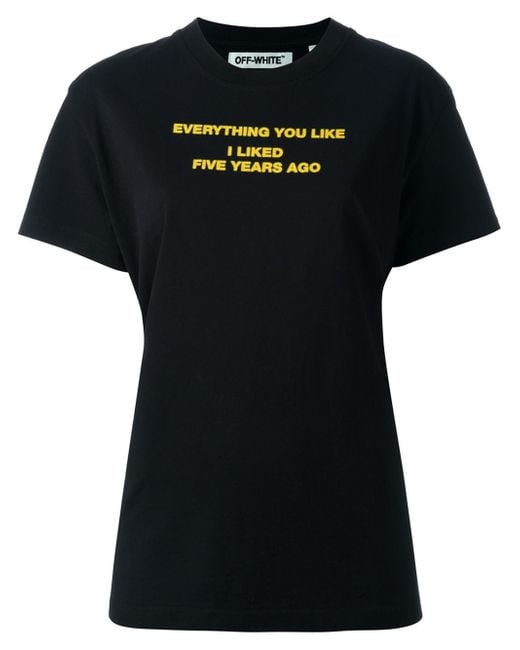 Off-White c/o Virgil Abloh Black Everything You Like Printed Cotton T-shirt