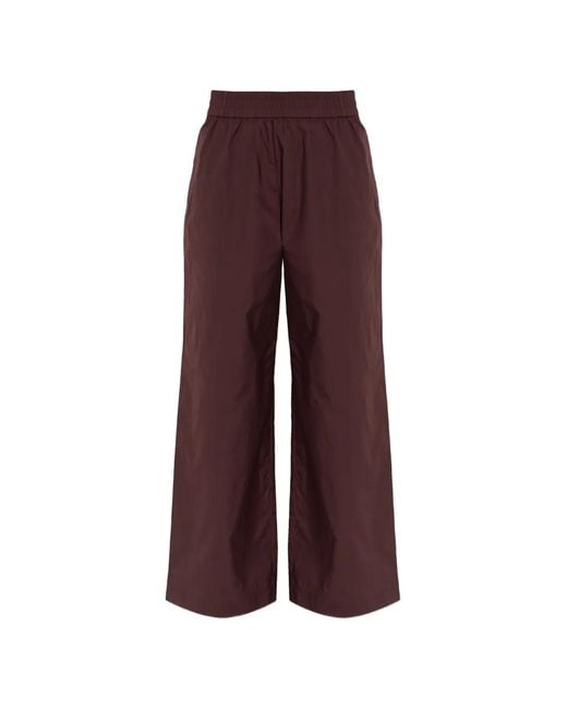 Samsøe & Samsøe Purple Sajulio Elasticated-Waist Wide-Leg Trousers