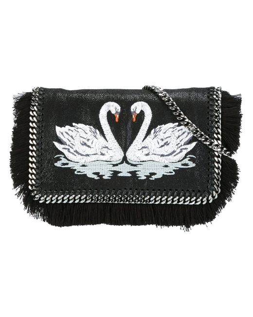 Stella McCartney Black 'falabella' Swan Crossbody Bag