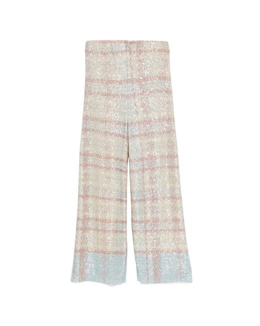 Circus Hotel White Sequin-Embellishment Trousers