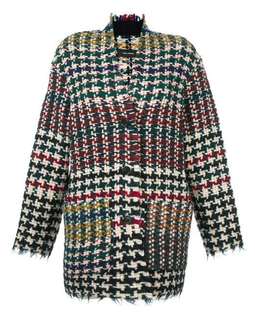 Isabel Marant Multicolor 'diana' Houndstooth Tweed Jacket
