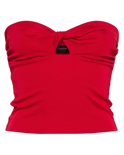 ANDAMANE Lucille Strapless Top in het Red