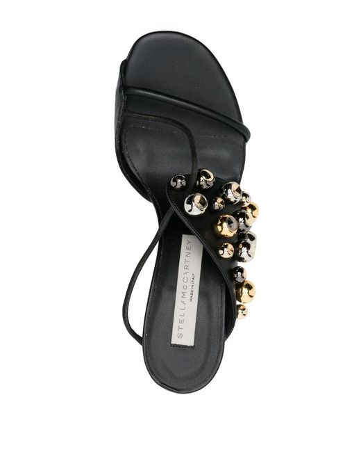 Stella McCartney Black 95Mm Stud-Embellished Open-Toe Sandals
