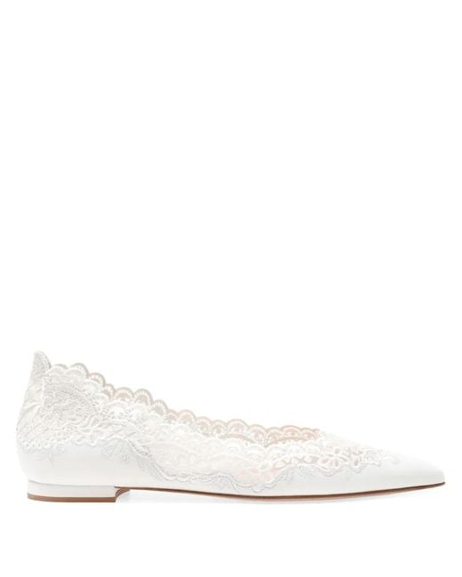 Gianvito Rossi White Evie Ballerina Shoes