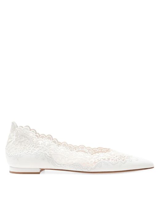 Gianvito Rossi White Evie Ballerinas