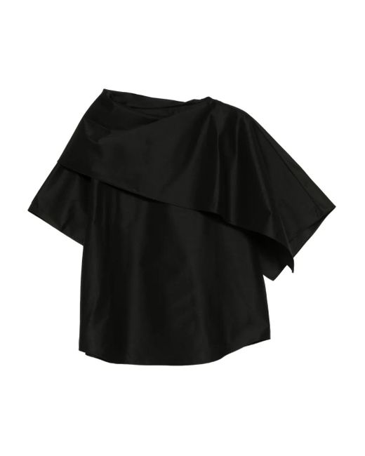 JNBY Women's Black Scarf-Collar Short-Sleeves Top