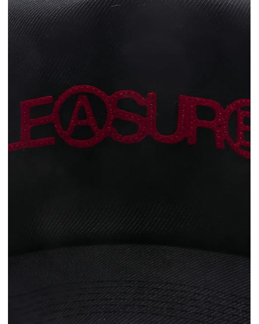 Pleasures Black Embroidered Snapback Cap for men