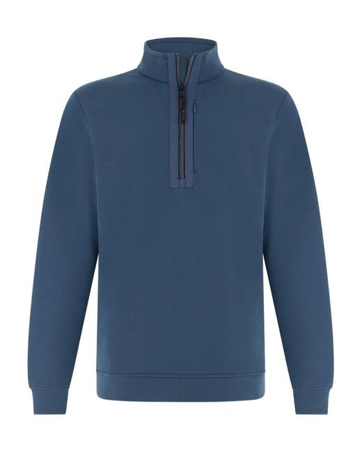 Boggi Blue Half-Zip Scuba Sweatshirt for men