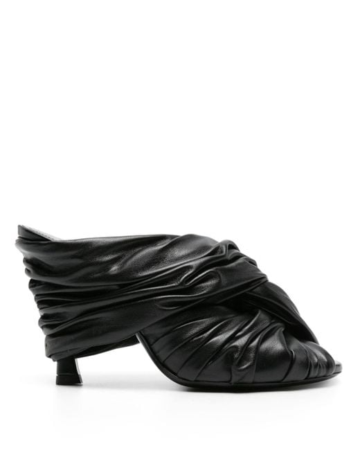 Givenchy Black Twist Leather Mules