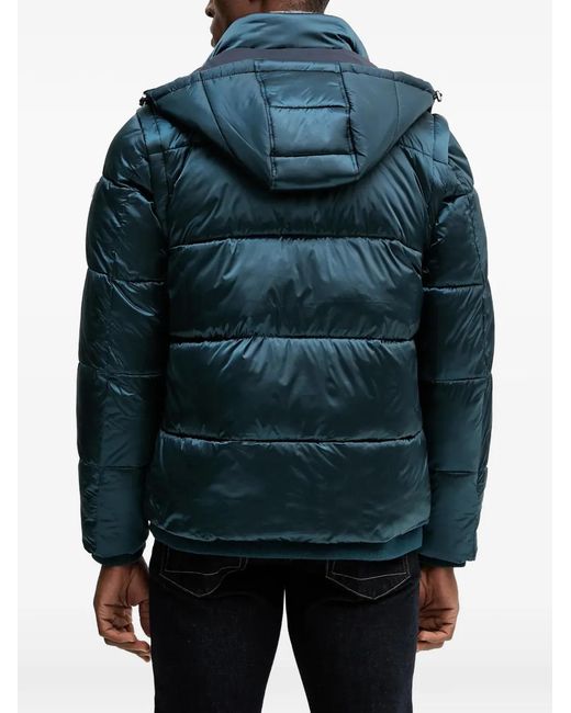 Guess Blue Hooded Padded Jacket for men