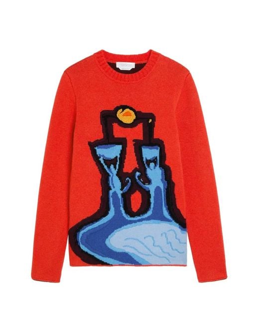 Gabriela Hearst Red Pull Avichai En Maille Intarsia