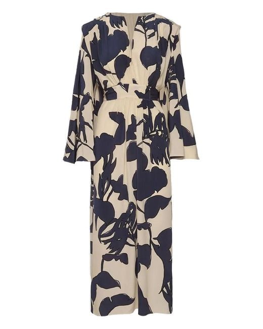 Johanna Ortiz White Floral-Print Midi Dress