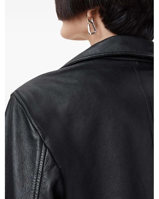 AllSaints Black Studded Leather Blazer