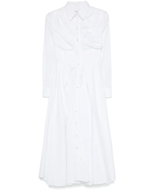 Viktor & Rolf White Pleated Midi Shirt Dress