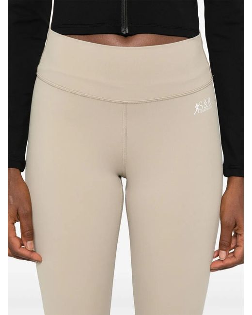 Sporty & Rich Natural Sr Logo-Print Performance Leggings