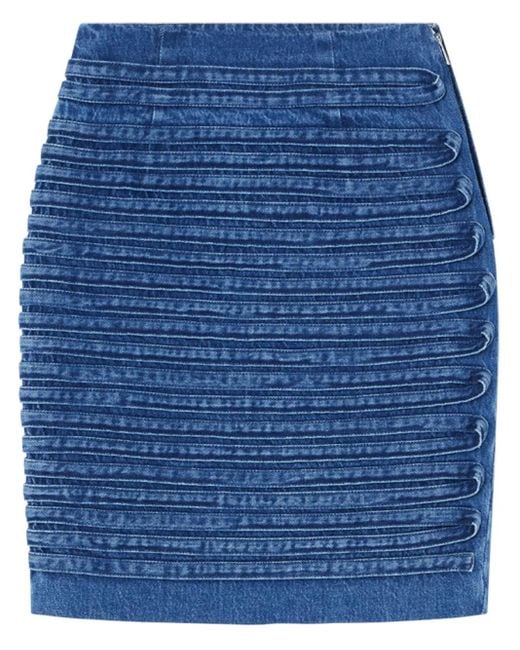 Versace Blue High-Waisted Denim Skirt