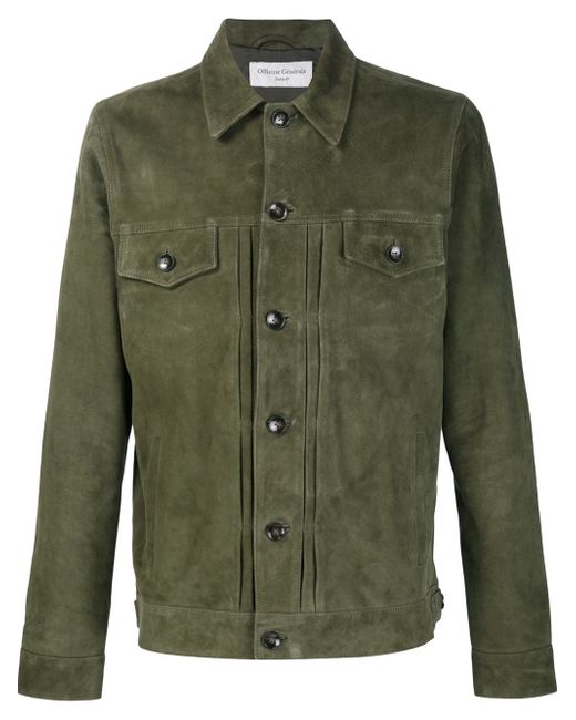 Officine Generale Blue Suede Jacket for men