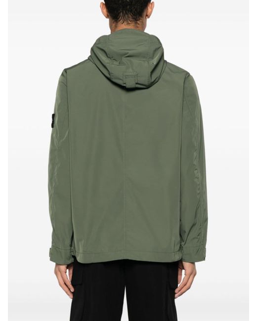 Stone Island Green Compass-badge Hooded Jacket for men